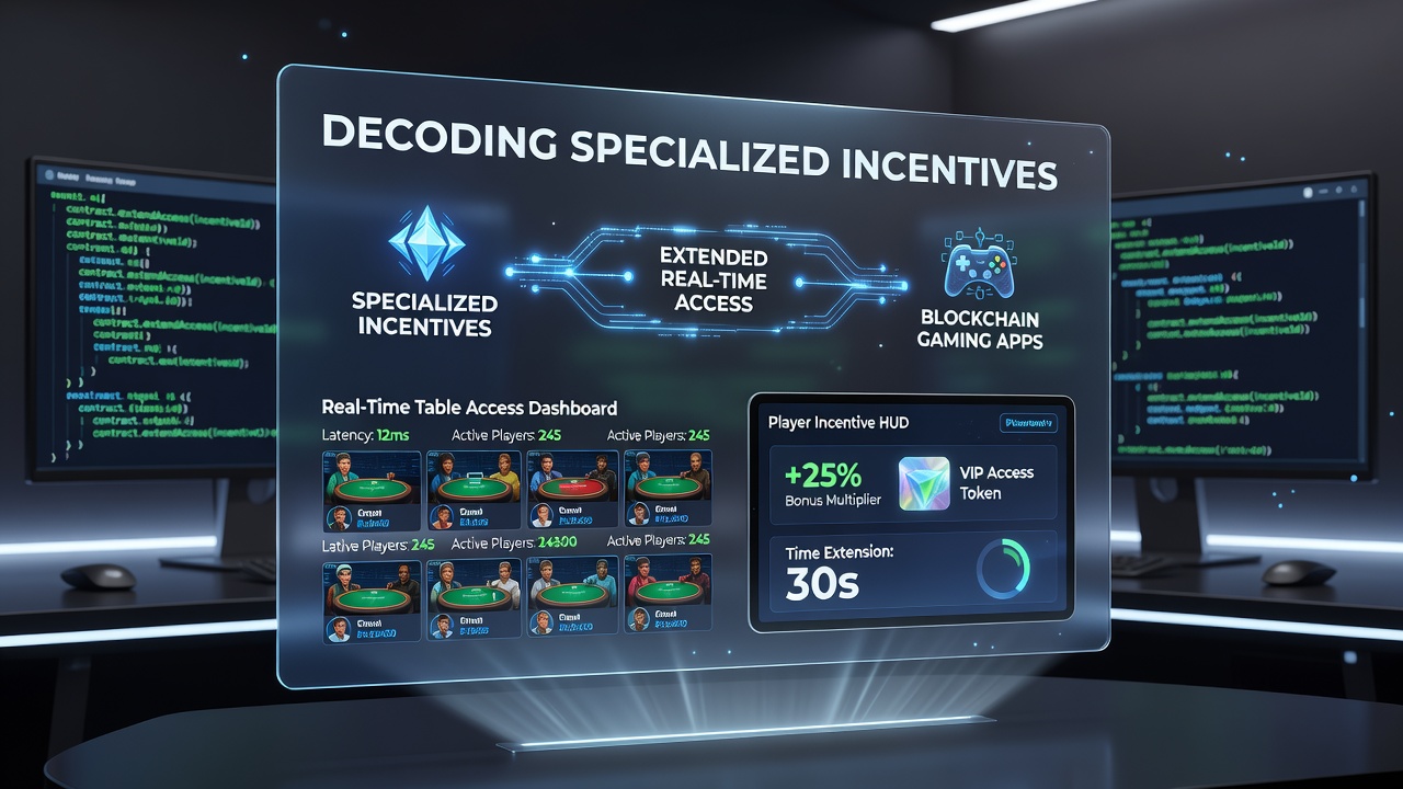 Decentralized table gaming setup with incentive overlays and player access metrics