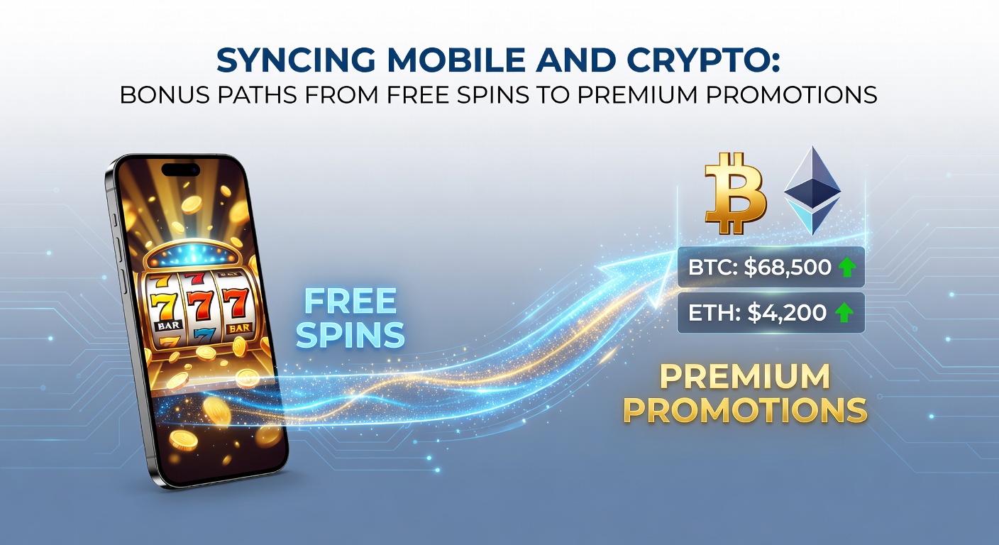 Smartphone displaying a casino app with crypto wallet integration and free spin bonuses activating on screen
