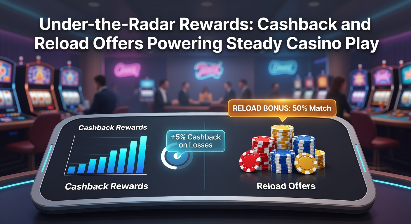 Casino player checking cashback rewards on a mobile app amid glowing slot machine lights
